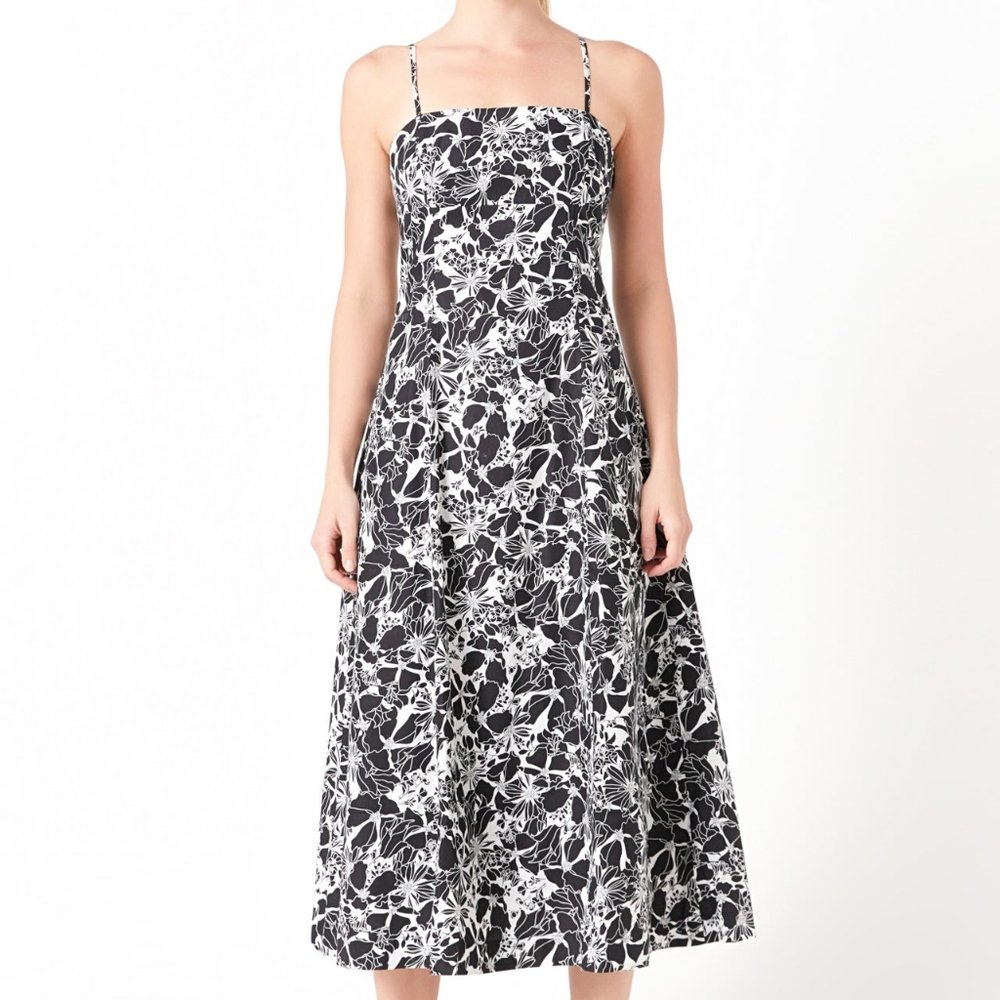 NWT - Cotton Poplin "Endless Rose" Printed Lined Maxi Sundress - Size L